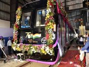 The first Aluminium metro train manufactured by Titagarh flagged off